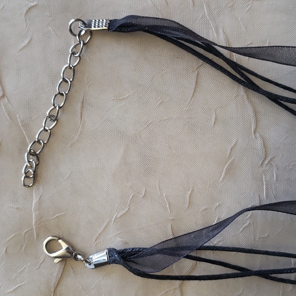 Vintage Hand Blown Glass Pendant Necklace, Sparkling Brown Gold Black Bronze. - Picture 7 of 9